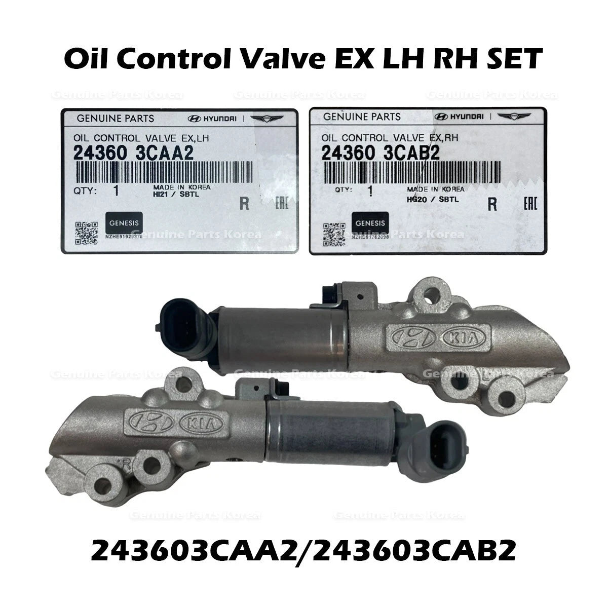 ⭐Genuine⭐ Oil Control Valve EX LH RH SET 243603CAA2 243603CAB2 for Hyundai Kia