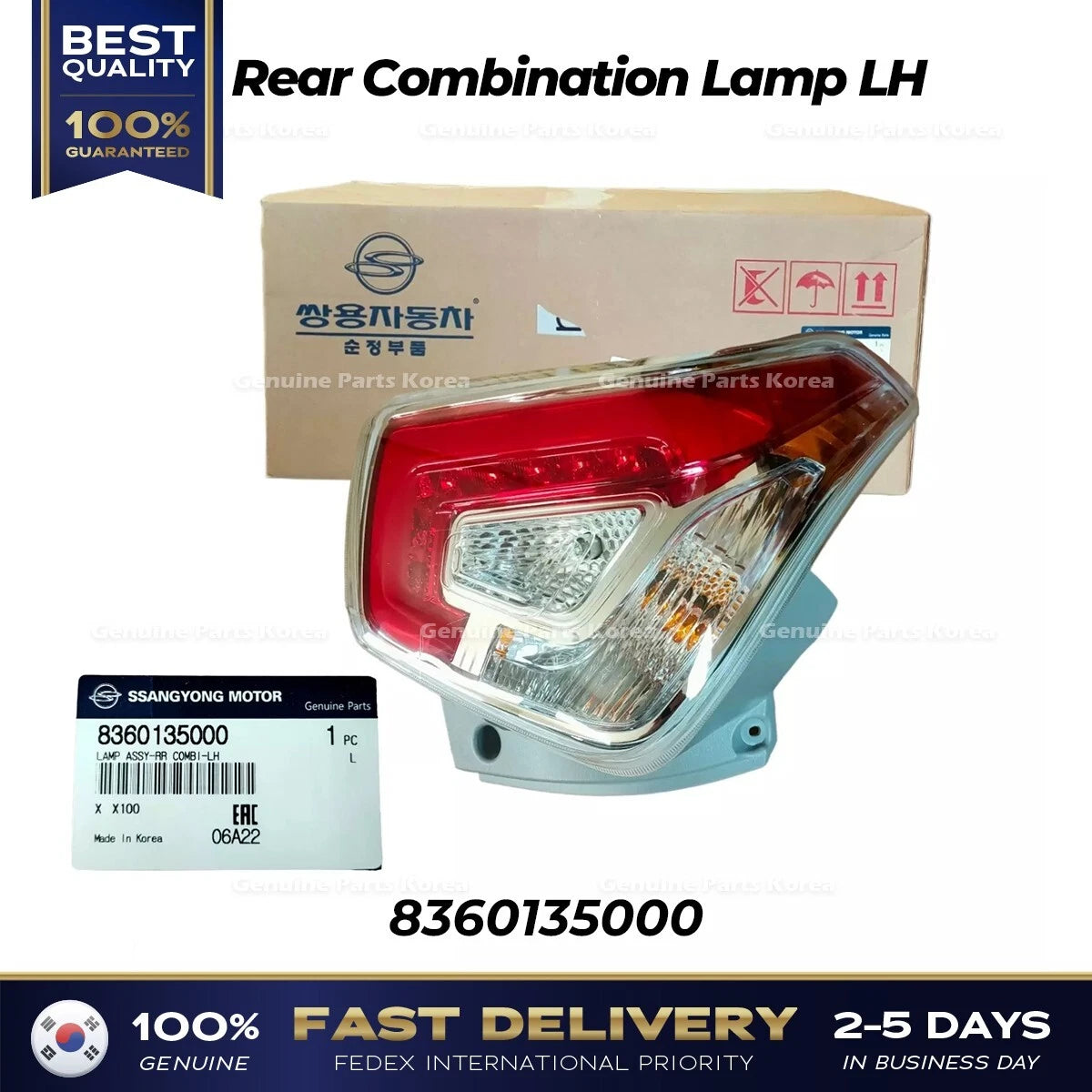 ⭐Genuine⭐ Rear Combination Lamp LH 8360135000 for Ssangyong Tivoli