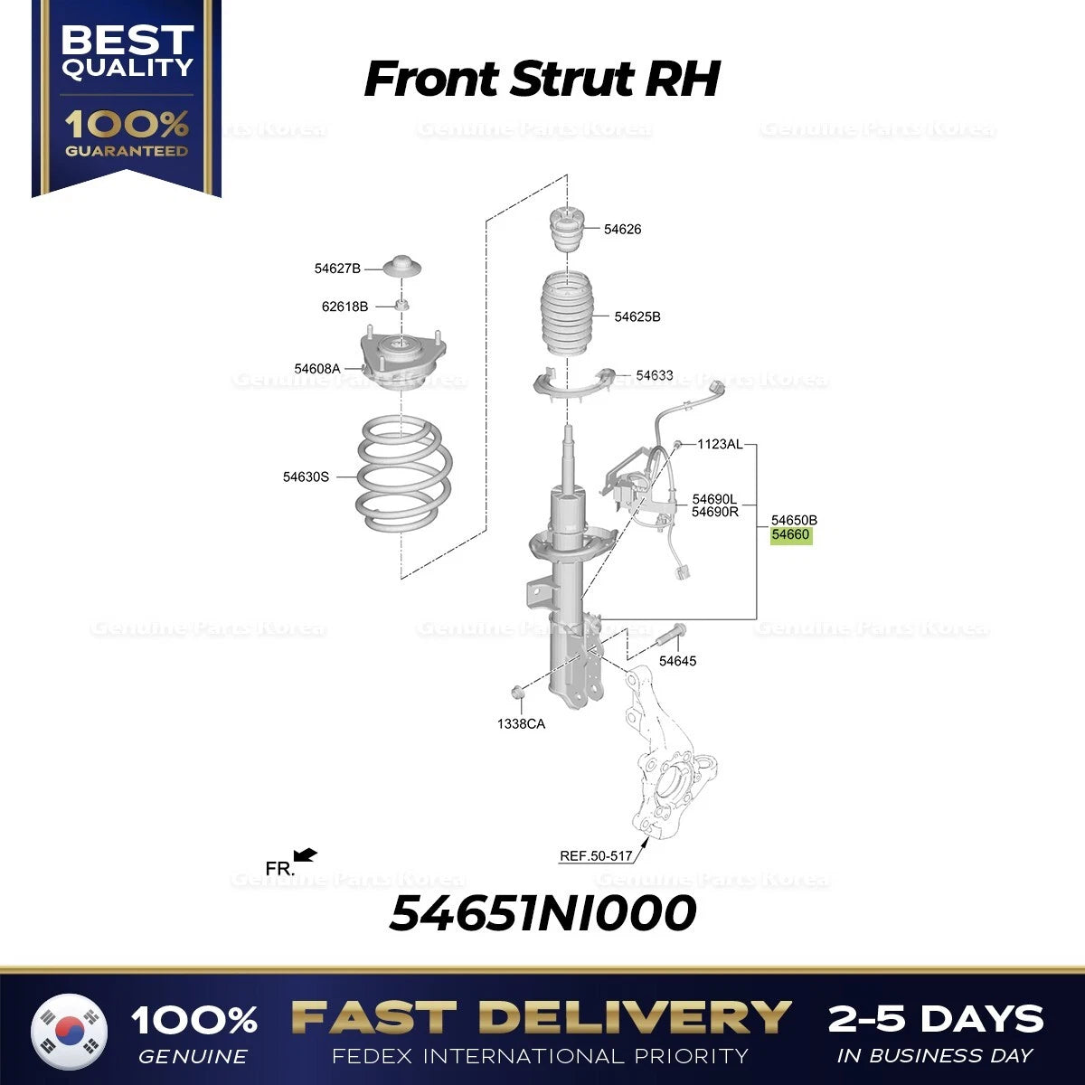 ⭐Genuine⭐ Front Strut RH 54651NI000 for Hyundai Ioniq 5 N
