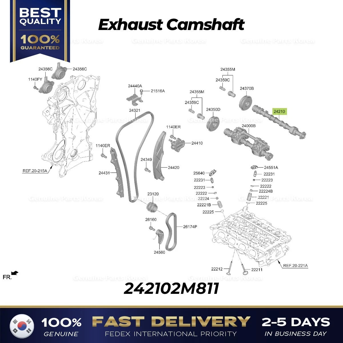 ⭐Genuine⭐ Exhaust Camshaft 242102M811 for Hyundai Elantra Kia K5