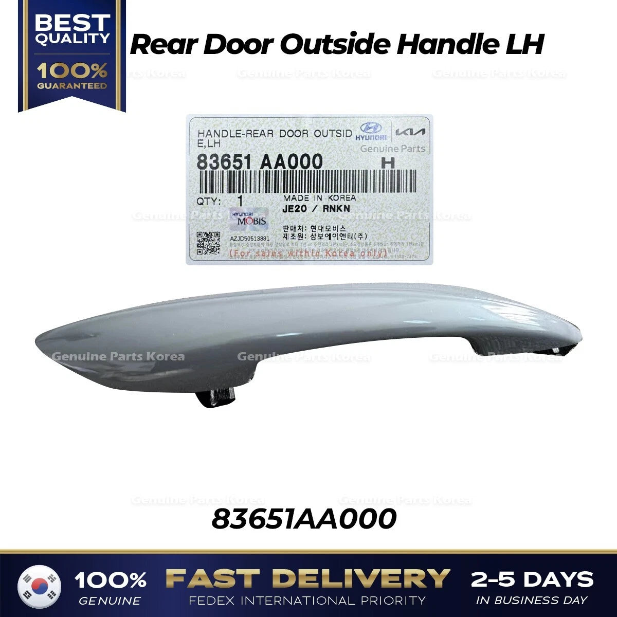 ⭐Genuine⭐ Rear Door Outside Handle LH 83651AA000 for Hyundai Elantra