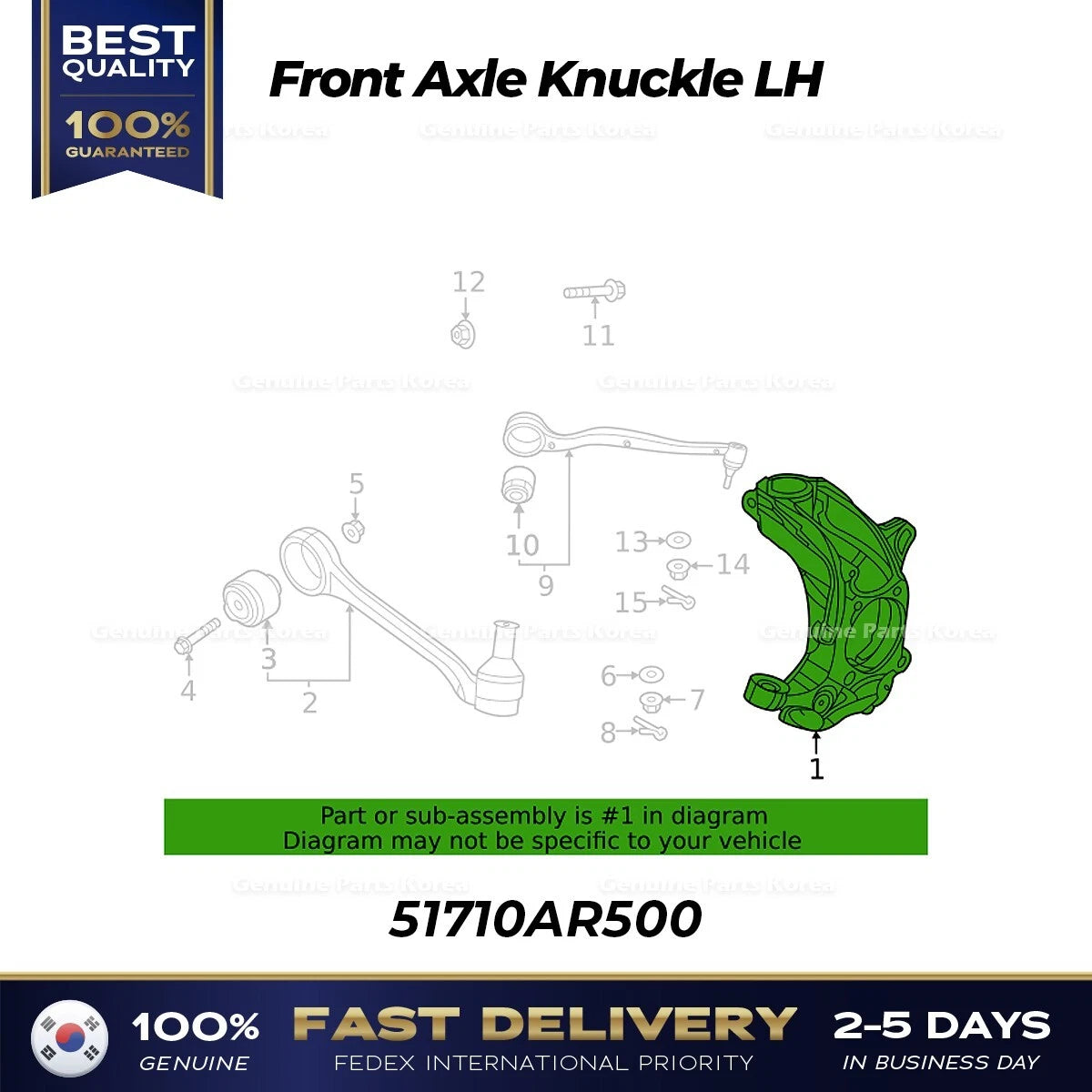 ⭐Genuine⭐ Front Axle Knuckle LH 51710AR500 for Hyundai Genesis GV70