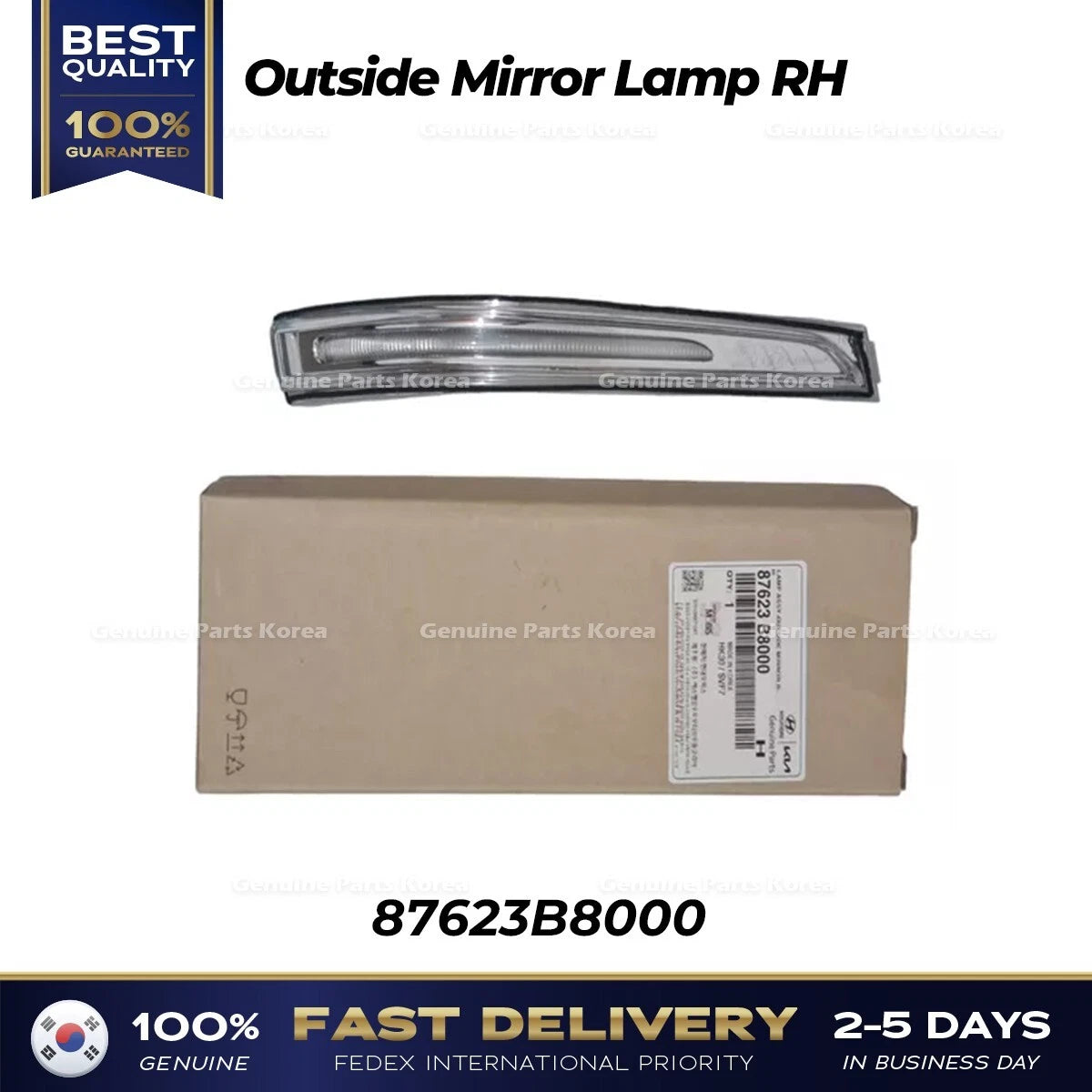 ⭐Genuine⭐ Outside Mirror Lamp RH 87623B8000 for Hyundai Santa Fe