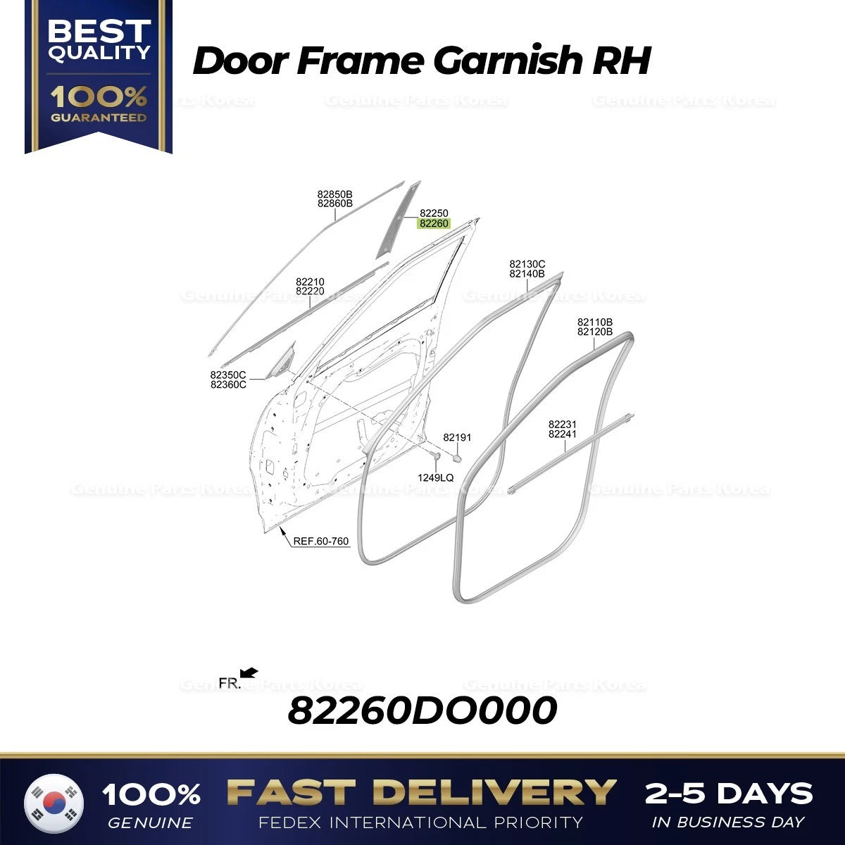 ⭐Genuine⭐ Door Frame Garnish RH 82260DO000 for Kia EV9