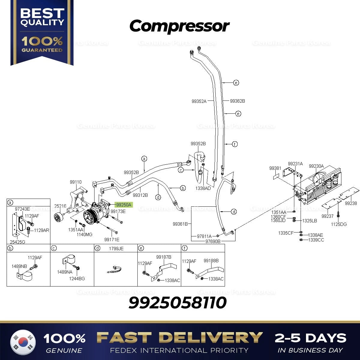 ⭐Genuine⭐ Compressor 9925058110 for Hyundai E County