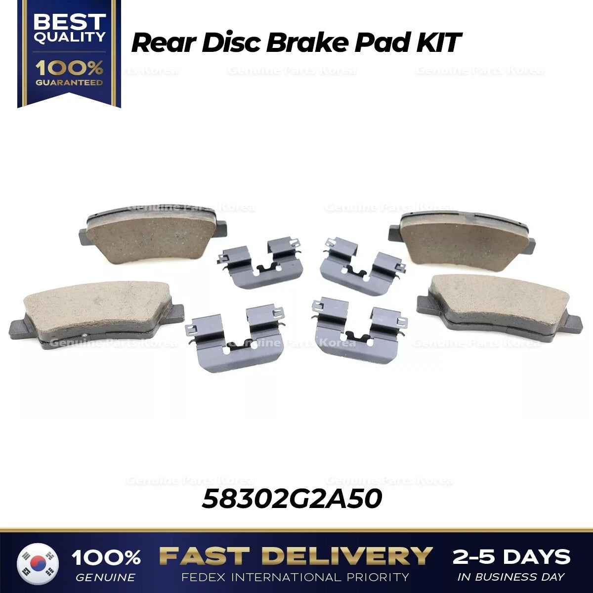 ⭐Genuine⭐ Rear Disc Brake Pad KIT 58302G2A50 for Hyundai Ioniq Kia Niro