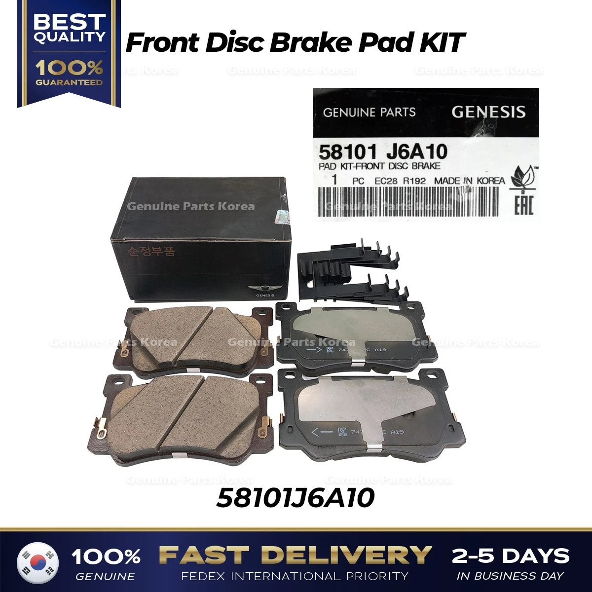 ⭐Genuine⭐ Front Disc Brake Pad KIT 58101J6A10 for Hyundai Genesis G90