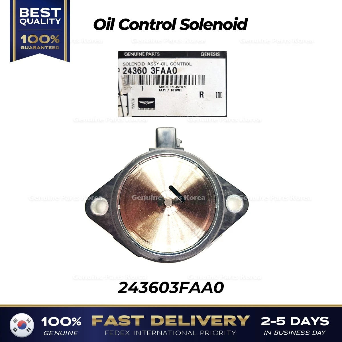 ⭐Genuine⭐ Oil Control Solenoid 243603FAA0 for Hyundai Genesis G80 G90