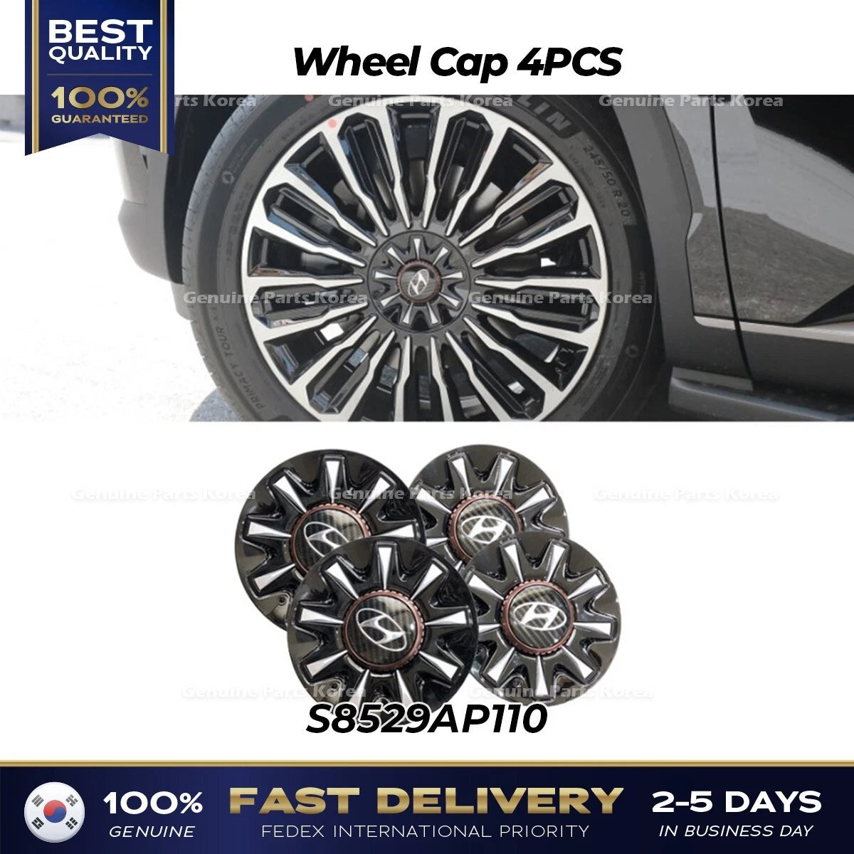 ⭐Genuine⭐ Wheel Cap 4PCS S8529AP110 for Hyundai Palisade