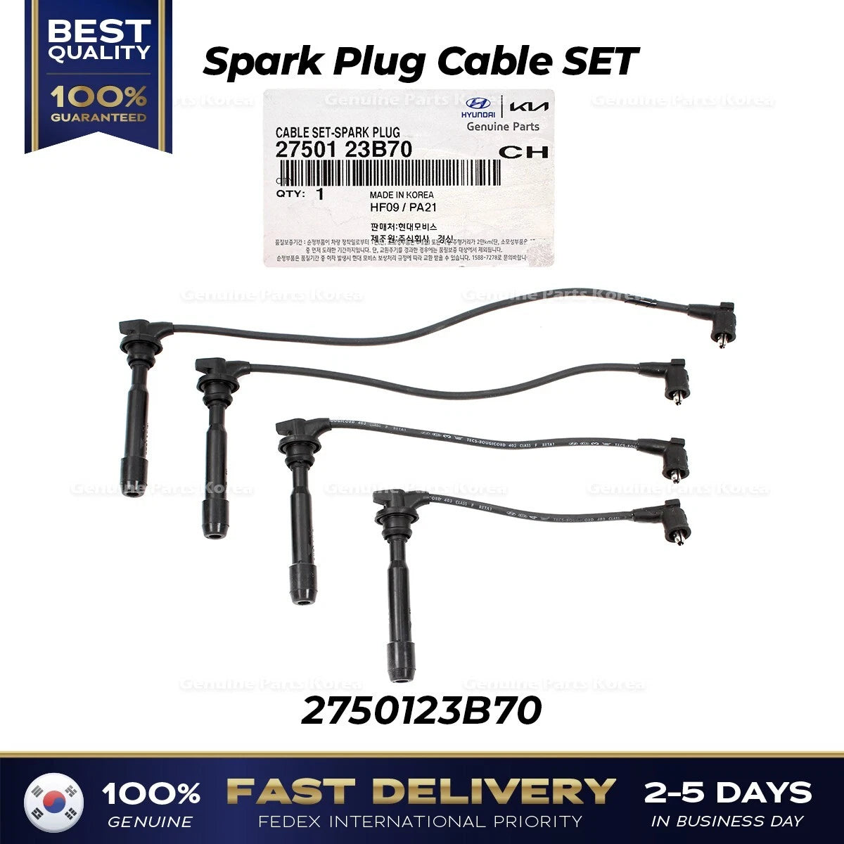 ⭐Genuine⭐ Spark Plug Cable SET 2750123B70 for Hyundai Elantra Kia Spectra