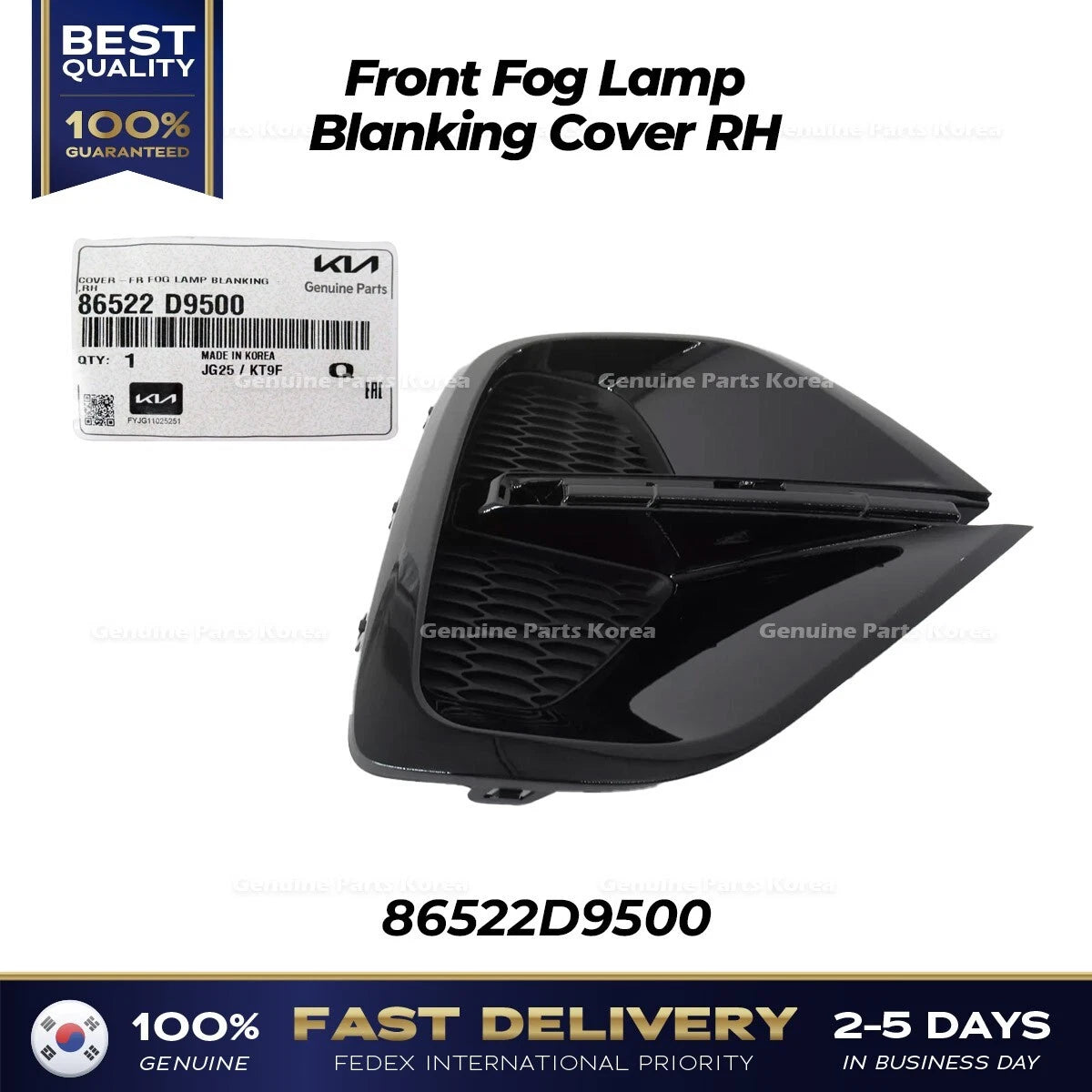 ⭐Genuine⭐ Front Fog Lamp Blanking Cover RH 86522D9500 for Kia Sportage