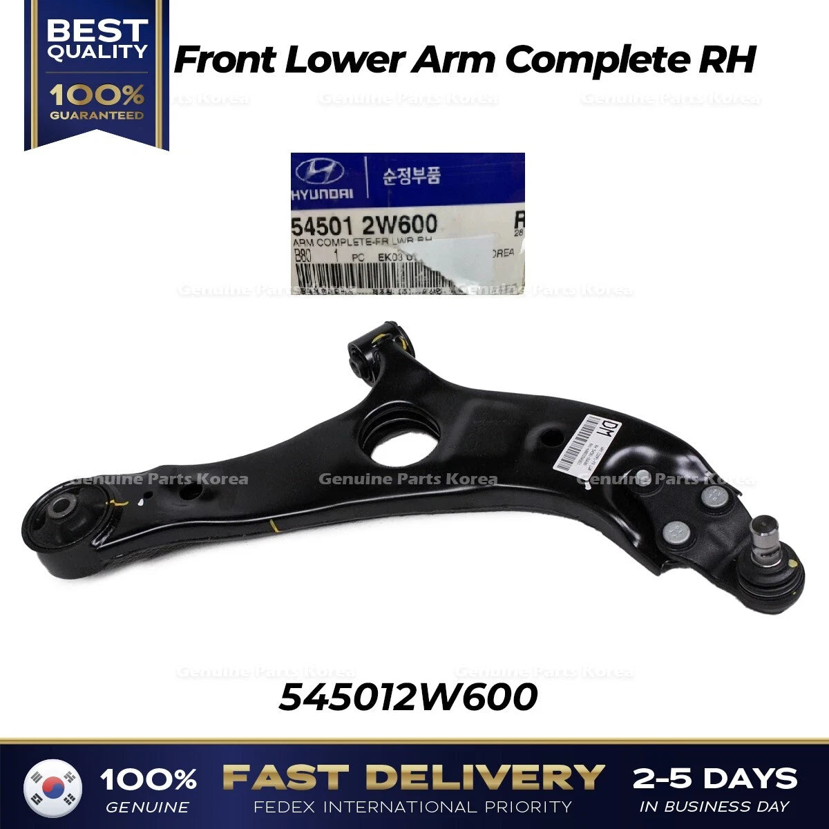 ⭐Genuine⭐ Front Lower Arm Complete RH 545012W600 for Hyundai Santa Fe