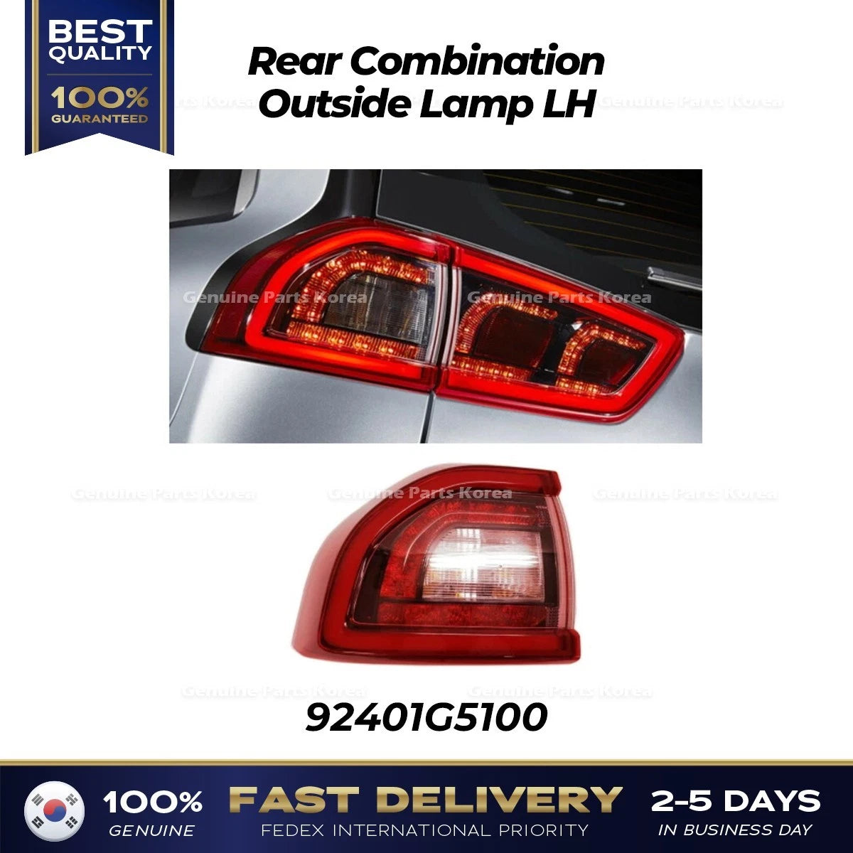 ⭐Genuine⭐ Rear Combination Outside Lamp LH 92401G5100 for Kia Niro