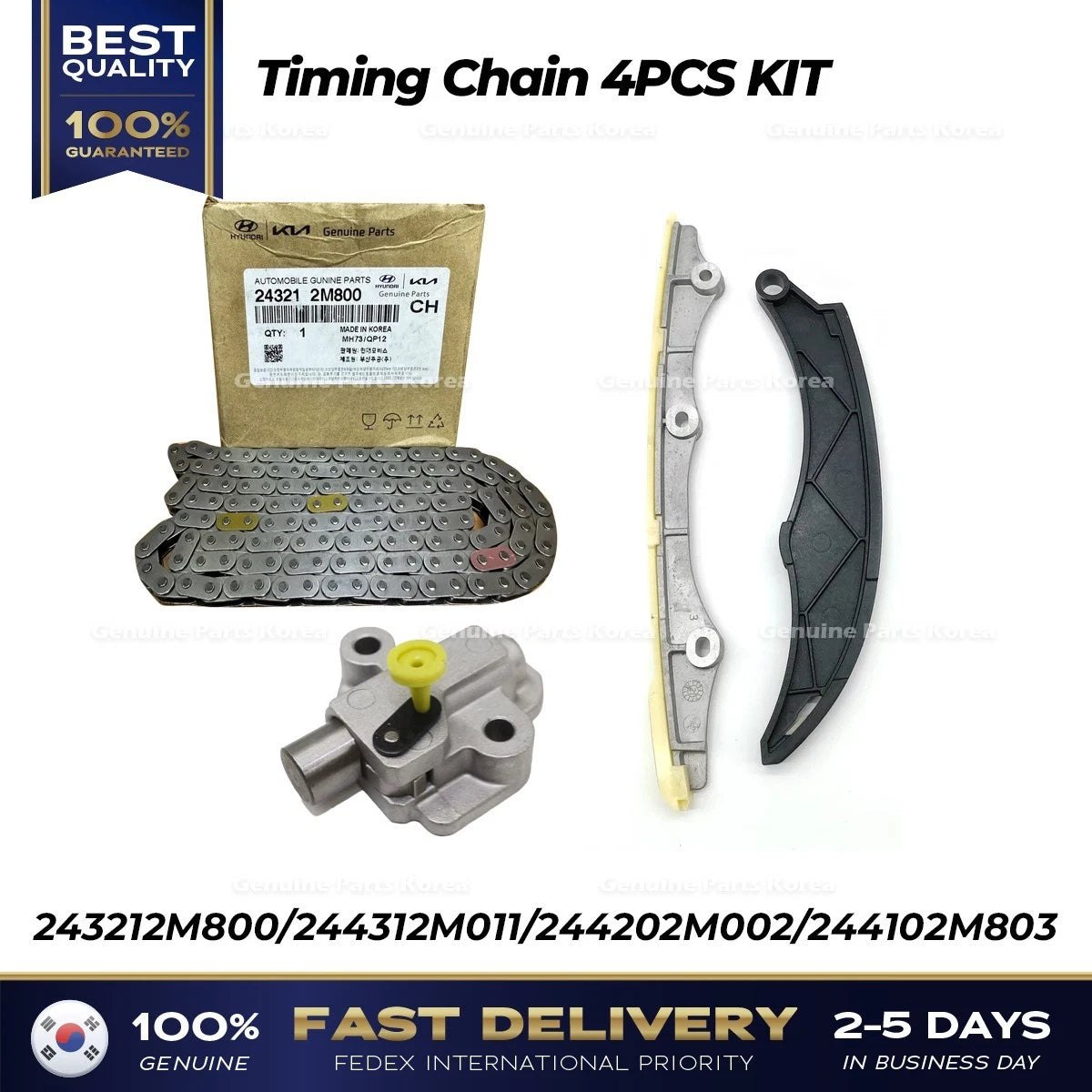 ⭐Genuine⭐ Timing Chain 4PCS KIT for Hyundai Elantra Kona Kia K5