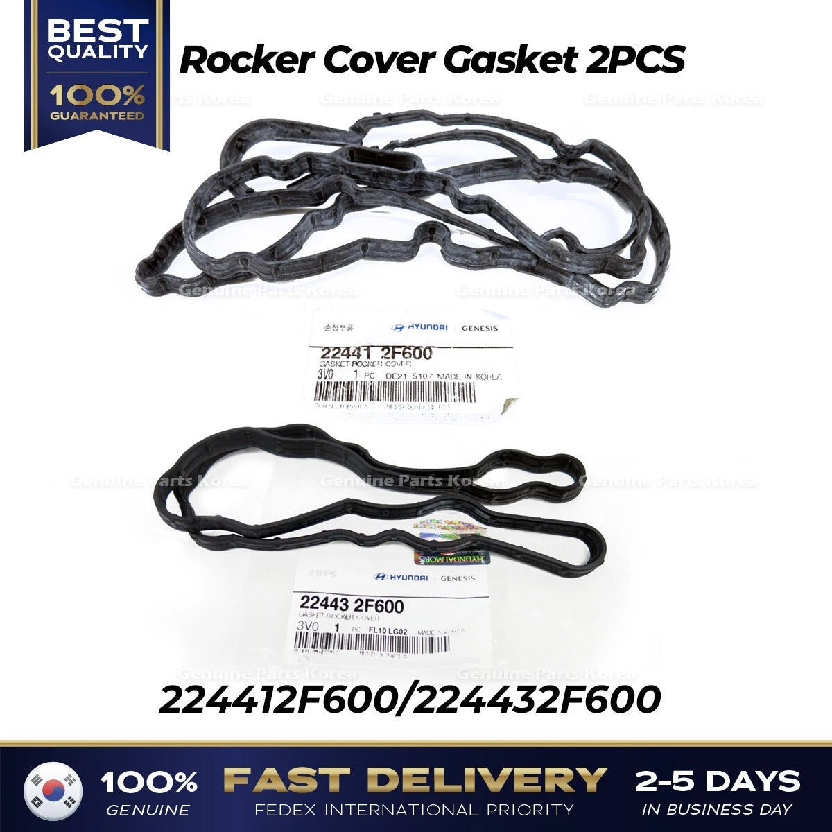⭐Genuine⭐ Rocker Cover Gasket 2PCS 224412F600 224432F600 for Hyundai