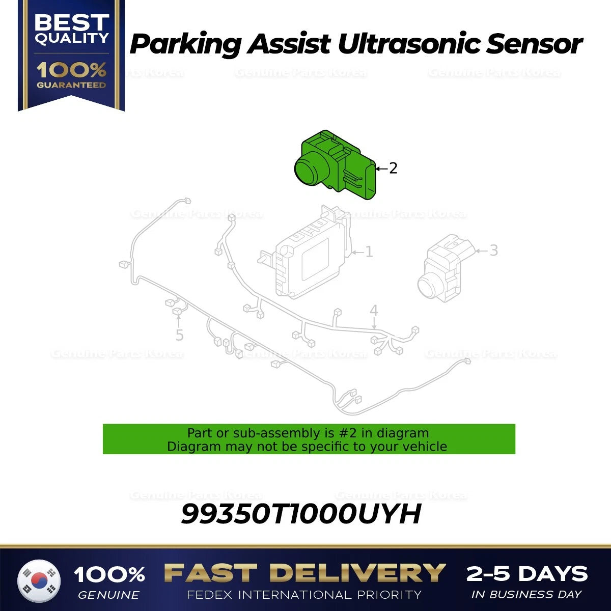 ⭐Genuine⭐ Parking Assist Ultrasonic Sensor 99350T1000UYH for Hyundai Genesis G80