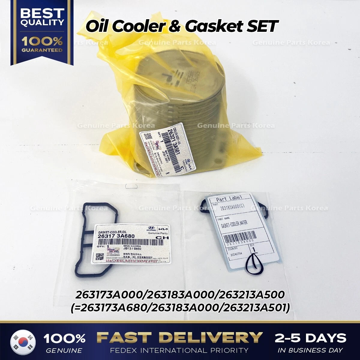 ⭐Genuine⭐ Oil Cooler & Gasket SET for Kia Mohave Borrego