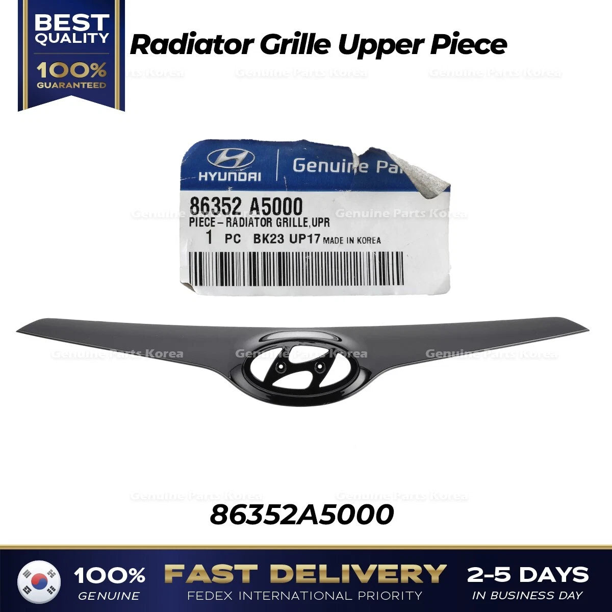 ⭐Genuine⭐ Radiator Grille Upper Piece 86352A5000 for Hyundai Elantra GT