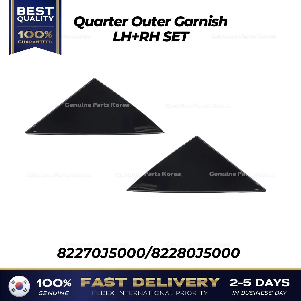 ⭐Genuine⭐ Quarter Outer Garnish LH RH SET 82270J5000 82280J5000 for Kia Stinger