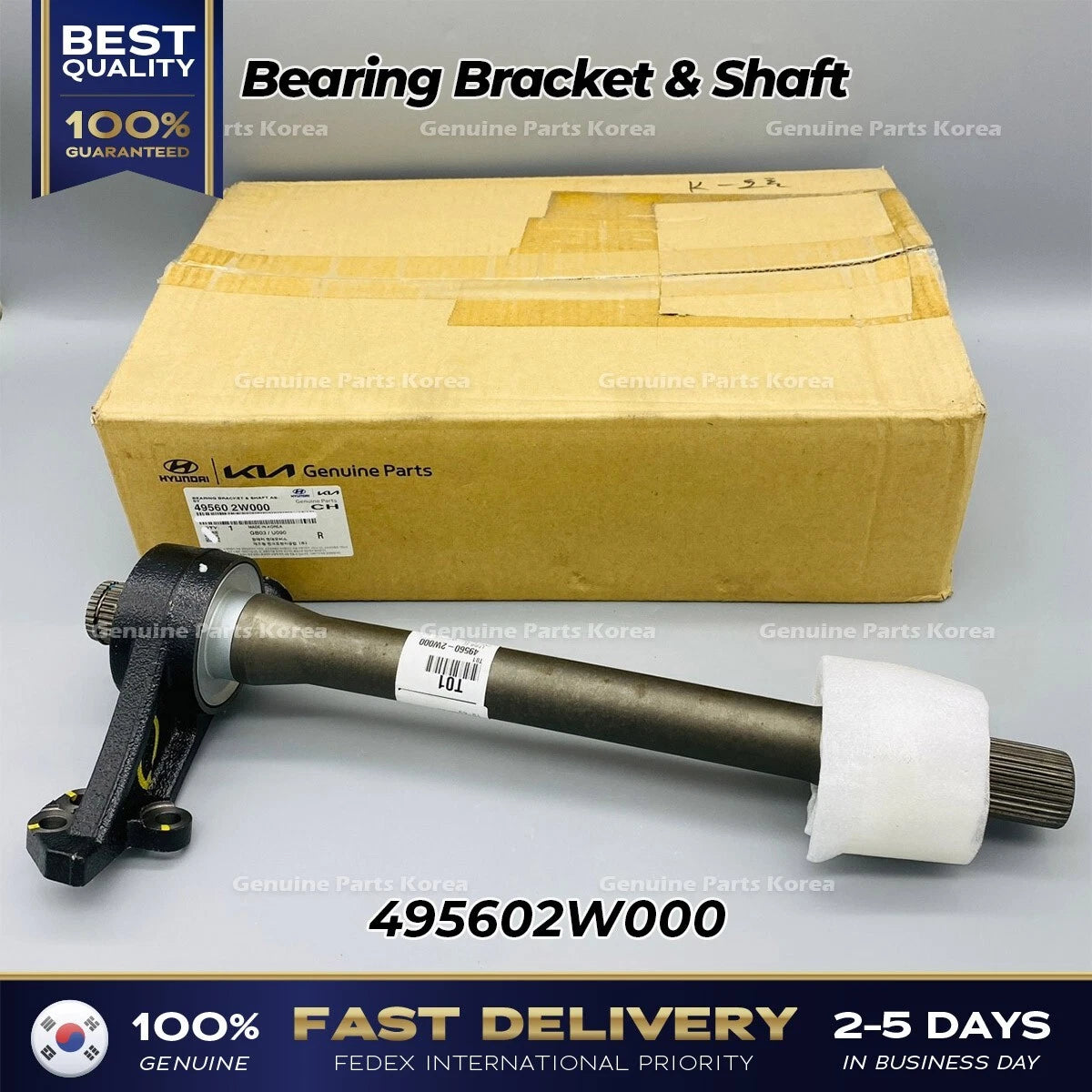 ⭐Genuine⭐ Bearing Bracket & Shaft 495602W000 for Hyundai Santa Fe Kia Sorento