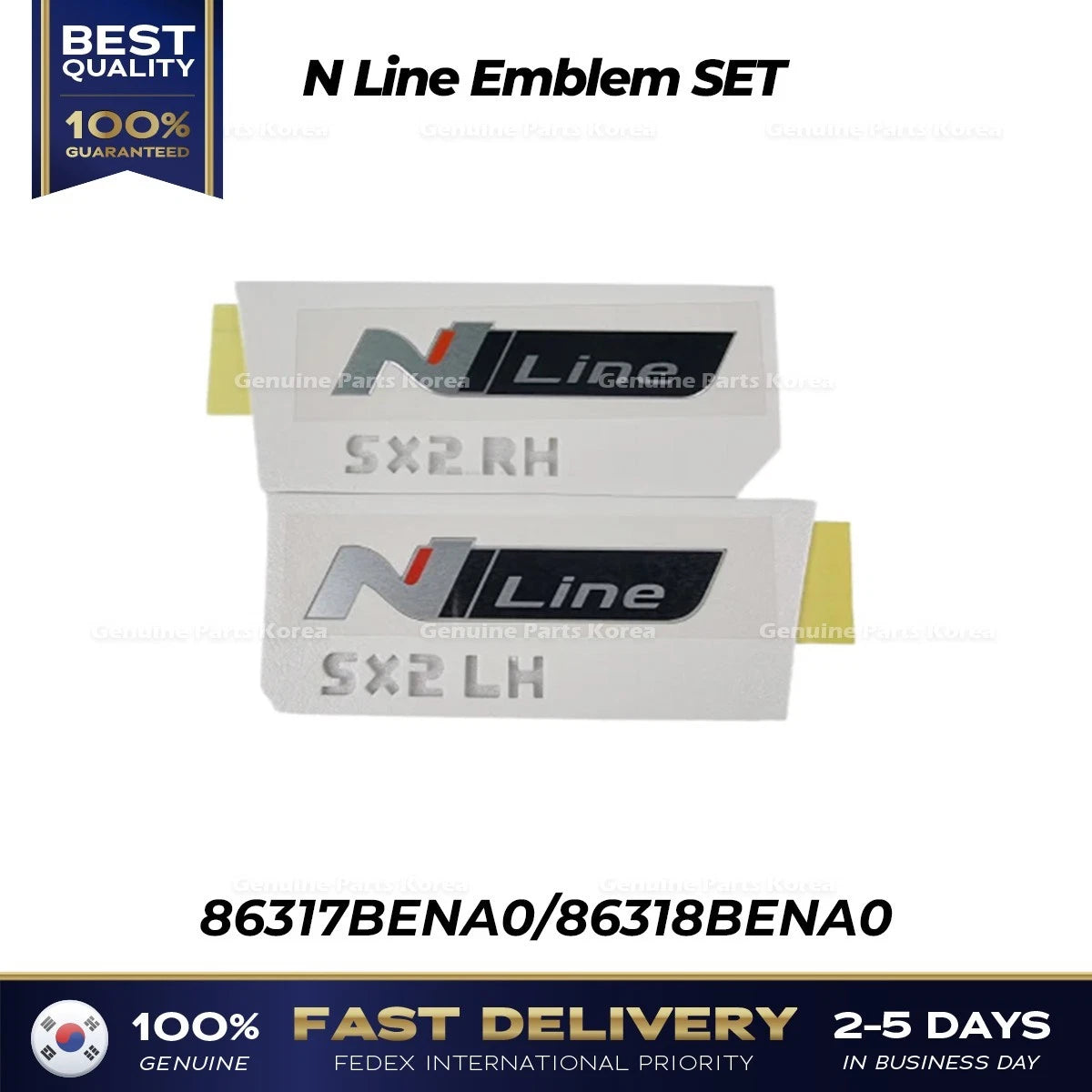 ⭐Genuine⭐ N Line Emblem SET 86317BENA0 86318BENA0 for Hyundai Kona N