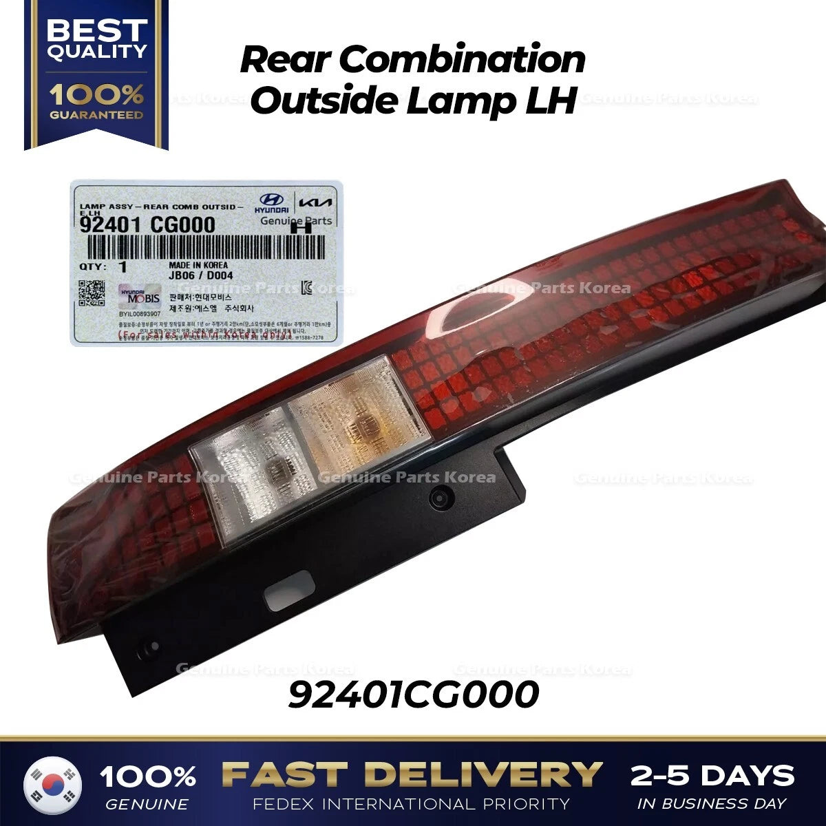 ⭐Genuine⭐ Rear Combination Outside Lamp LH 92401CG000 for Hyundai Staria