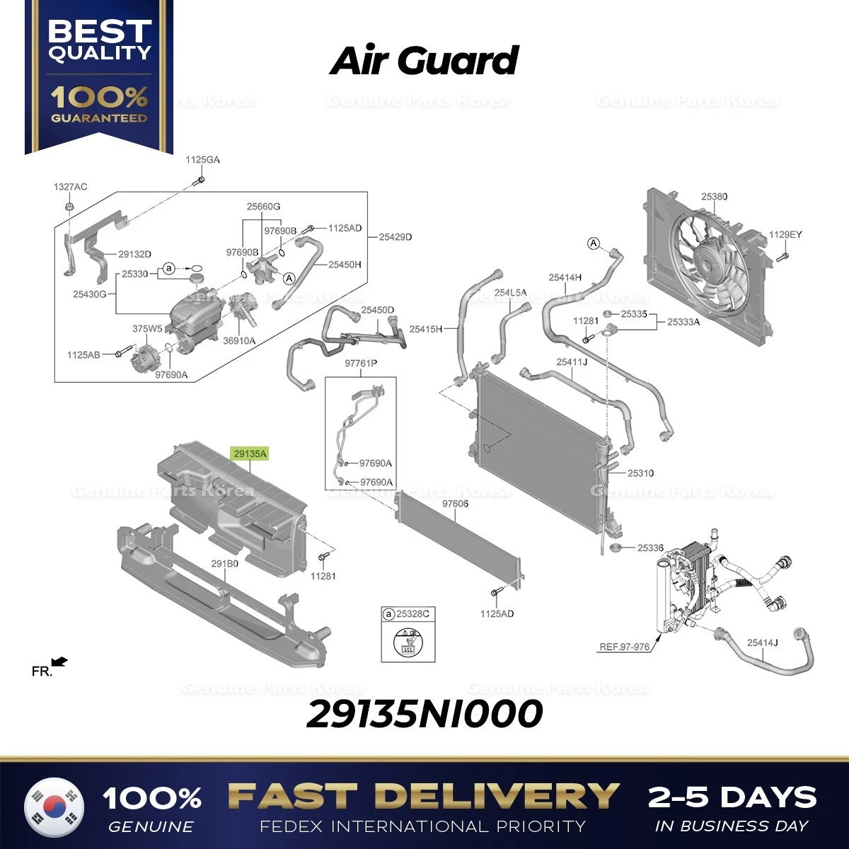 ⭐Genuine⭐ Air Guard 29135NI000 for Hyundai Ioniq 5 ELECTRIC N