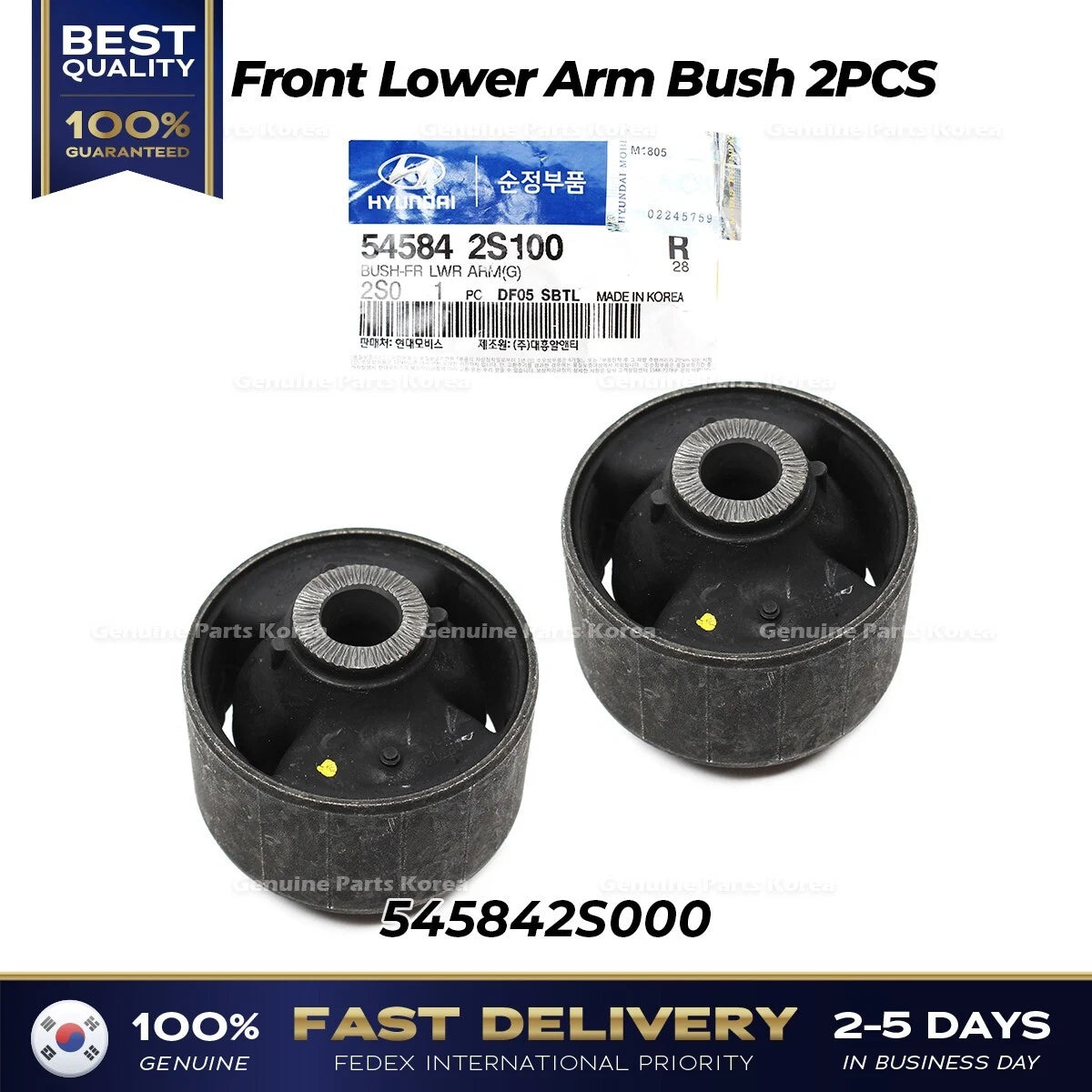 ⭐Genuine⭐ Front Lower Arm Bush 2PCS 545842S000 for Hyundai Sonata Kia Optima