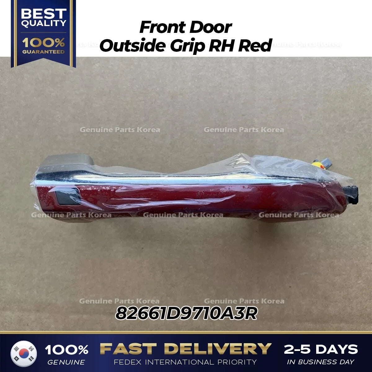 ⭐Genuine⭐ Front Door Outside Grip RH Red 82661D9710A3R for Kia Sportage