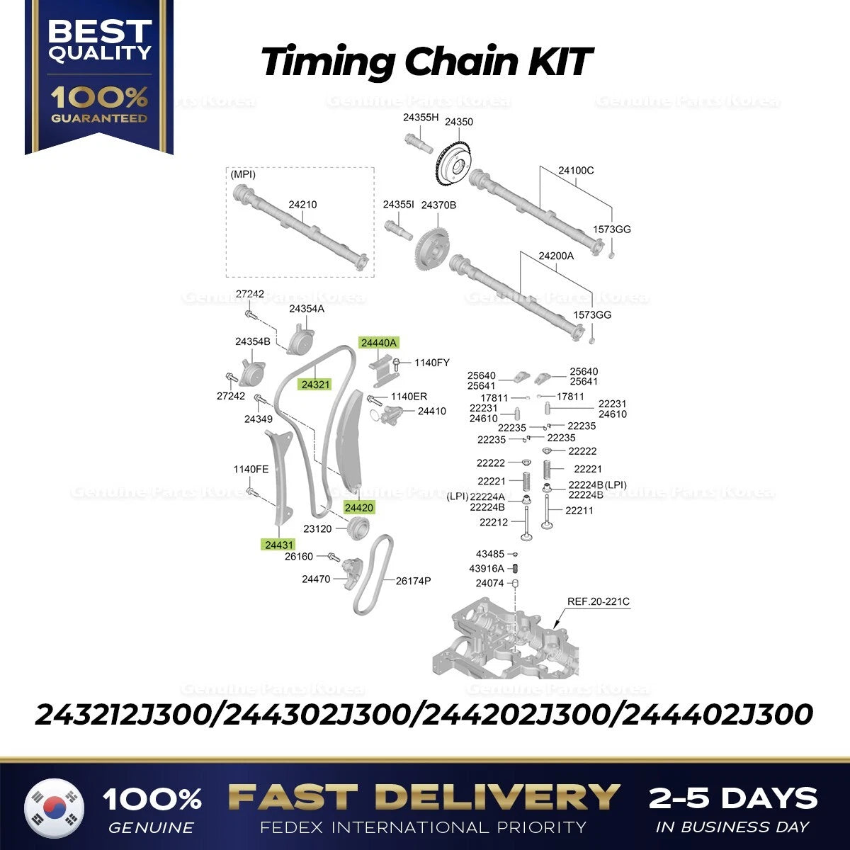 ⭐Genuine⭐ Timing Chain KIT for Hyundai Sonata