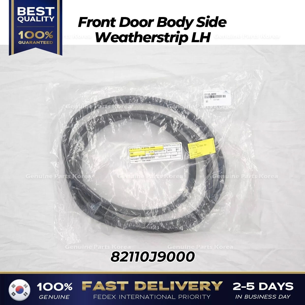 ⭐Genuine⭐ Front Door Body Side Weatherstrip LH 82110J9000 for Hyundai Kona