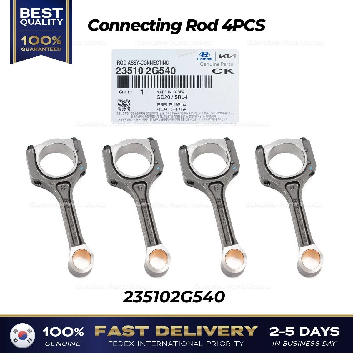 ⭐Genuine⭐ Connecting Rod 4PCS 235102G540 for Hyundai Kia