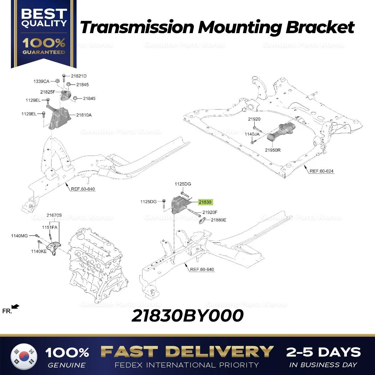 ⭐Genuine⭐ Transmission Mounting Bracket 21830BY000 for Hyundai Elantra Kia Niro