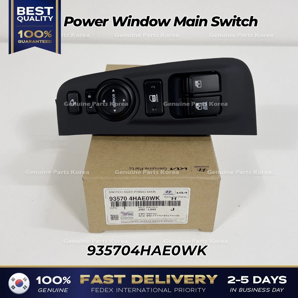 ⭐Genuine⭐ Power Window Main Switch 935704HAE0WK for Hyundai H1 Grand Starex