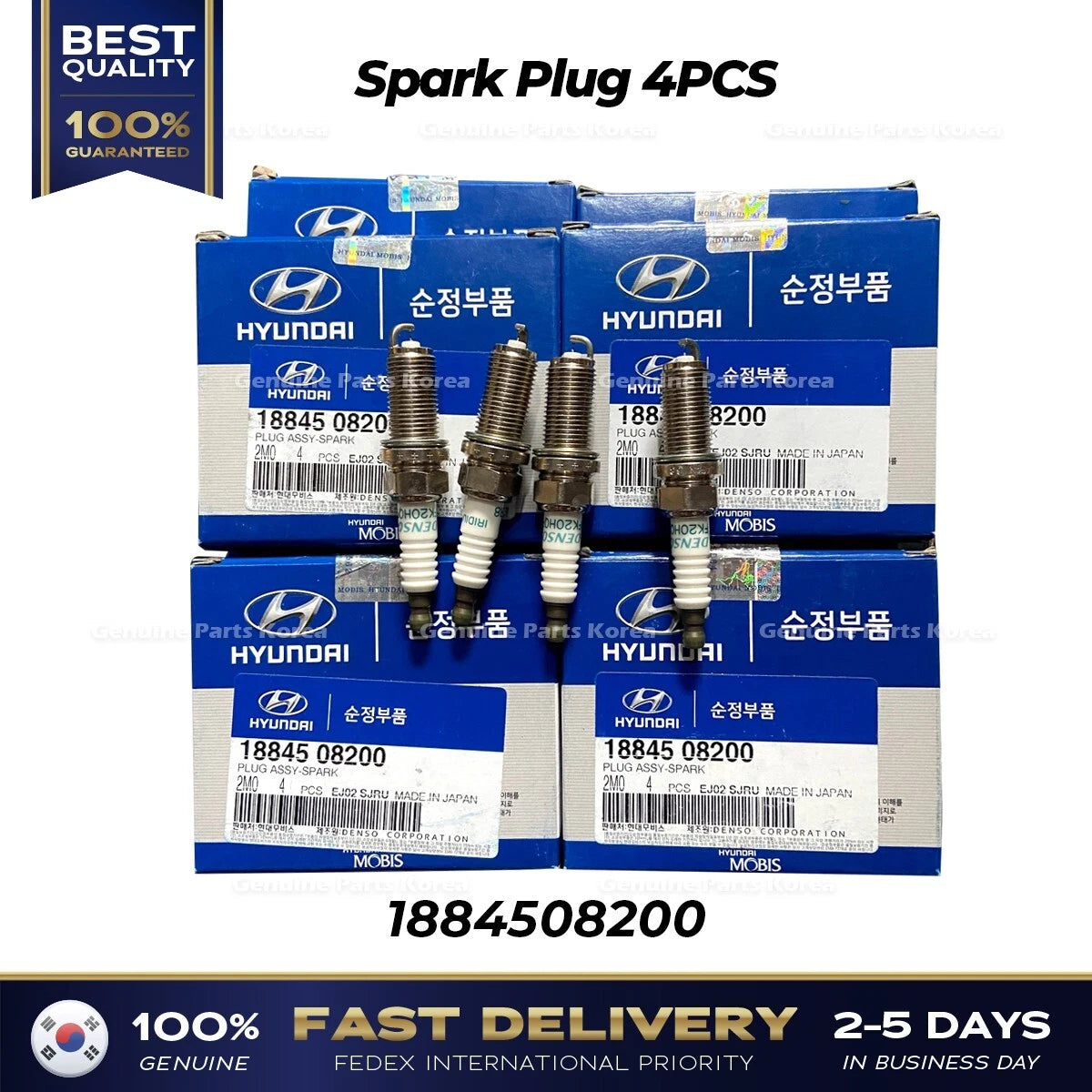 ⭐Genuine⭐ Spark Plug 4PCS 1884508200 for Hyundai Genesis Coupe