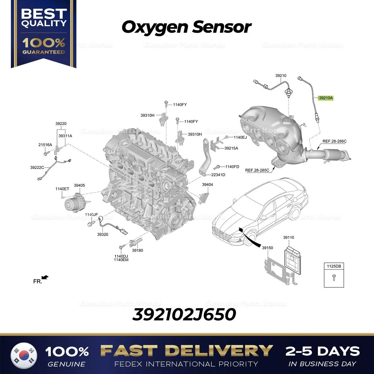 ⭐Genuine⭐ Oxygen Sensor 392102J650 for Hyundai Sonata Hybrid