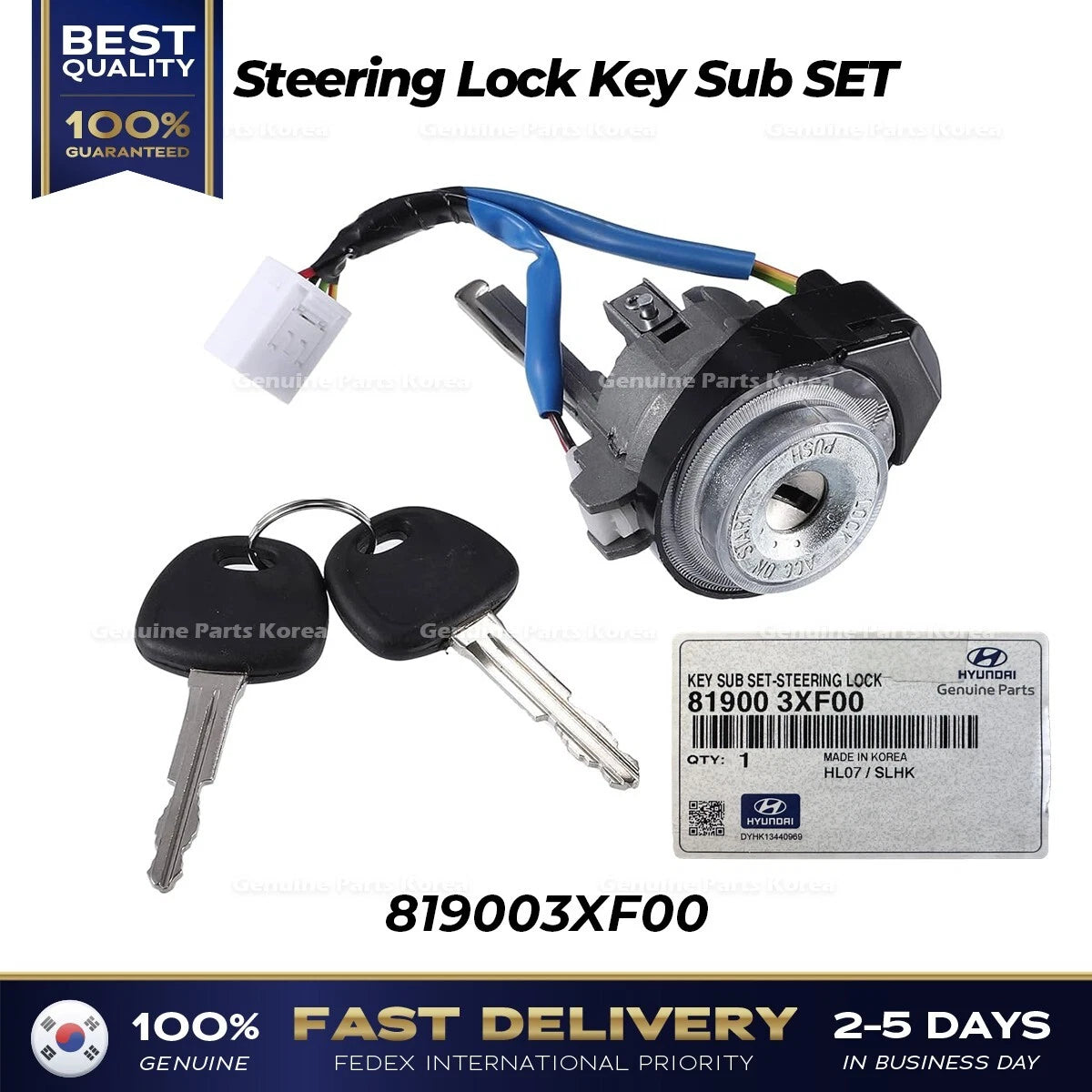 ⭐Genuine⭐ Steering Lock Key Sub SET 819003XF00 for Hyundai Elantra