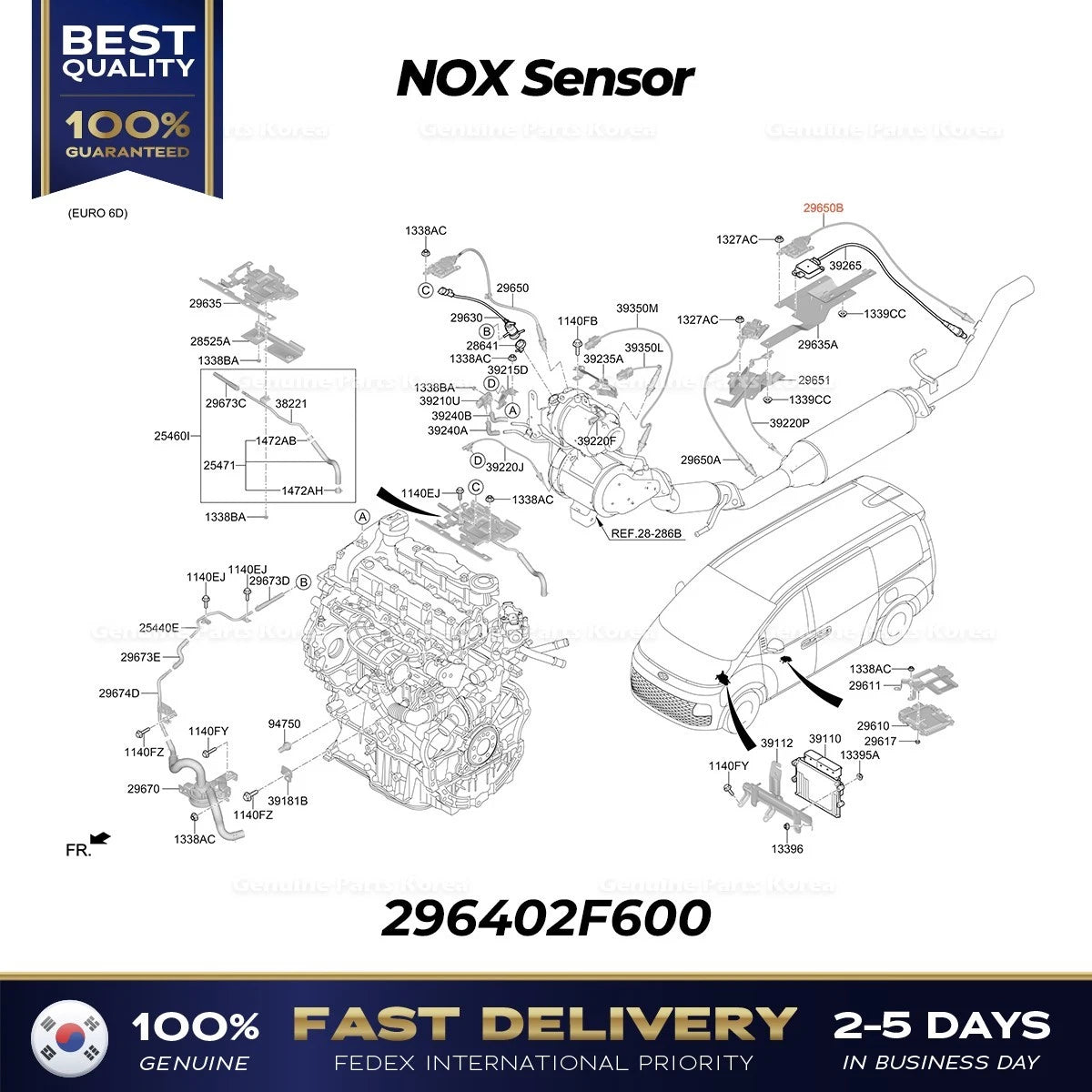 ⭐Genuine⭐ NOX Sensor 296402F600 for Hyundai Staria