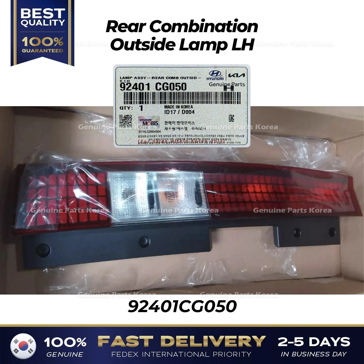 ⭐Genuine⭐ Rear Combination Outside Lamp LH 92401CG050 for Hyundai Staria