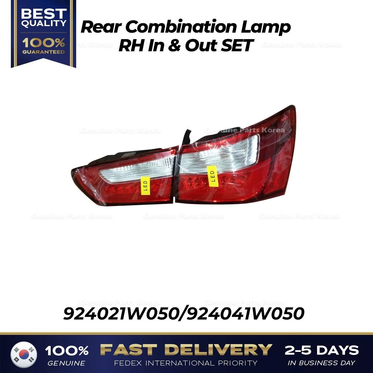 ⭐Genuine⭐ Rear Combination Lamp RH In & Out SET for Kia Rio