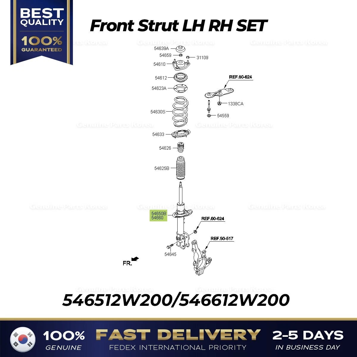 Genuine Front Strut LH RH SET for Hyundai Santa Fe Kia Sorento