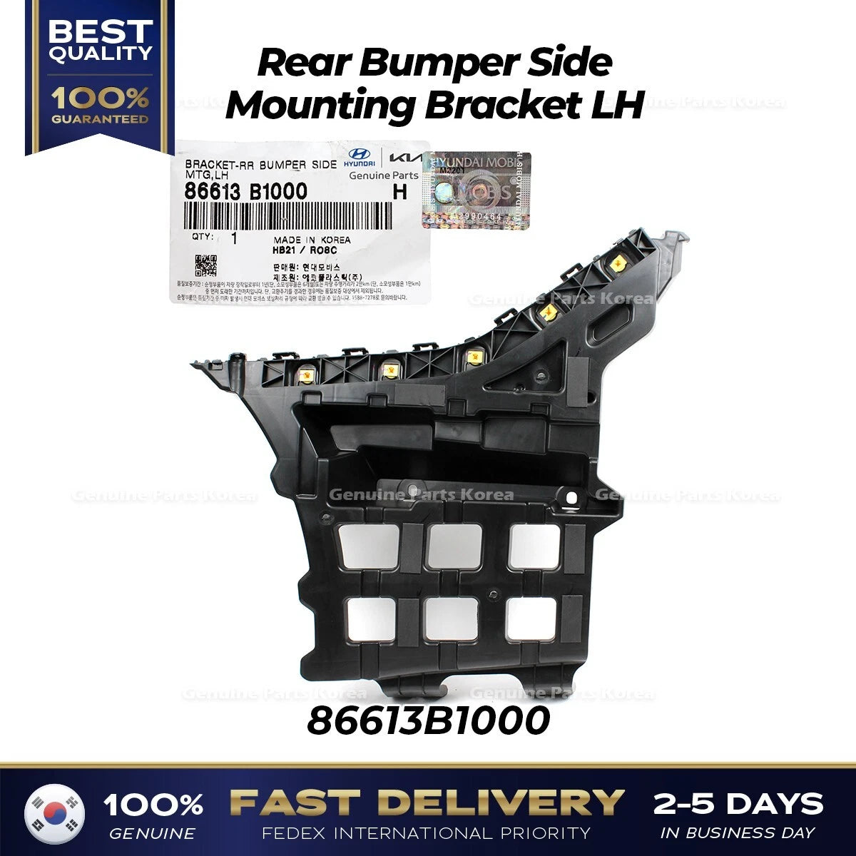 ⭐Genuine⭐ Rear Bumper Side Mounting Bracket LH 86613B1000 for Hyundai Genesis