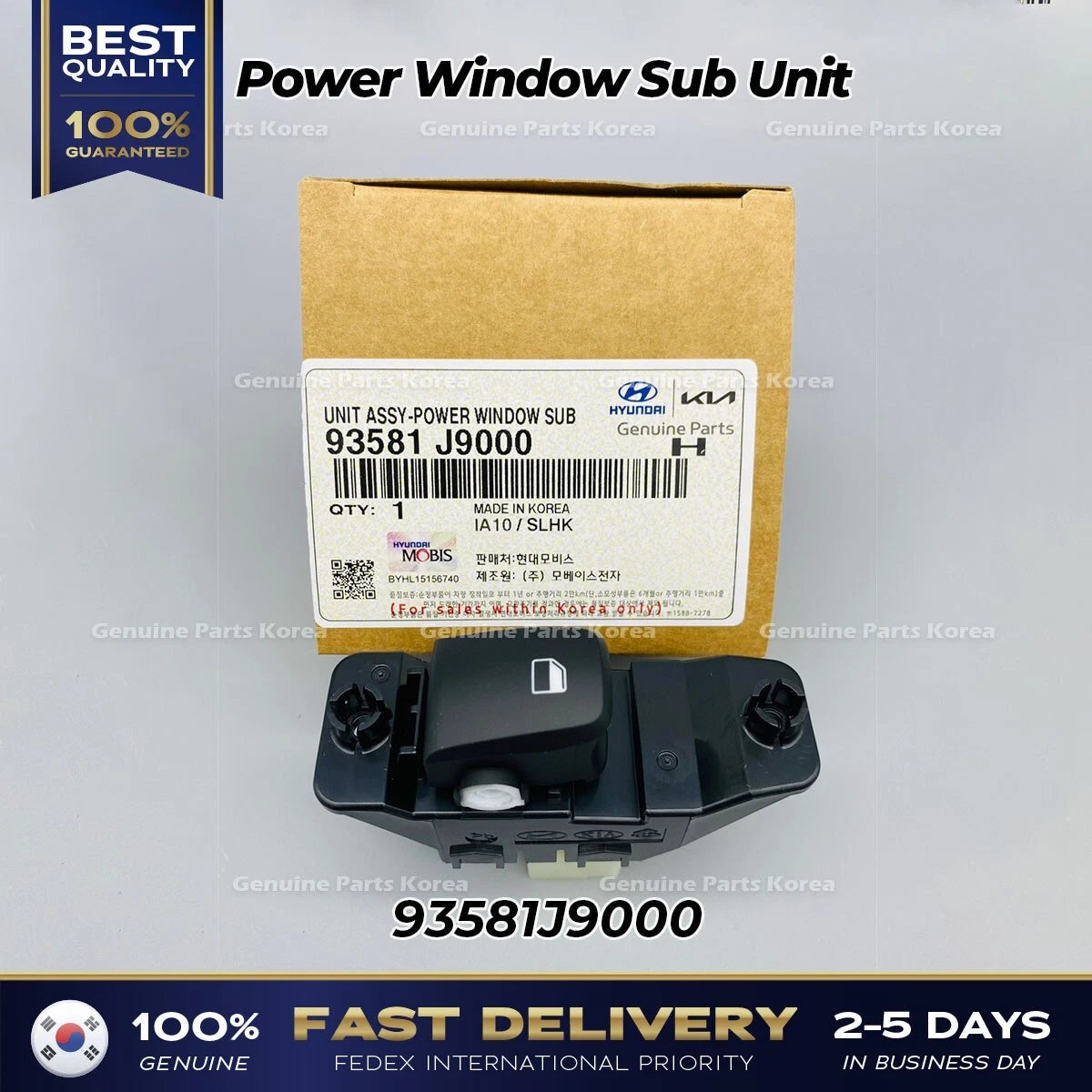⭐Genuine⭐ Power Window Sub Unit 93581J9000 for Hyundai Kona