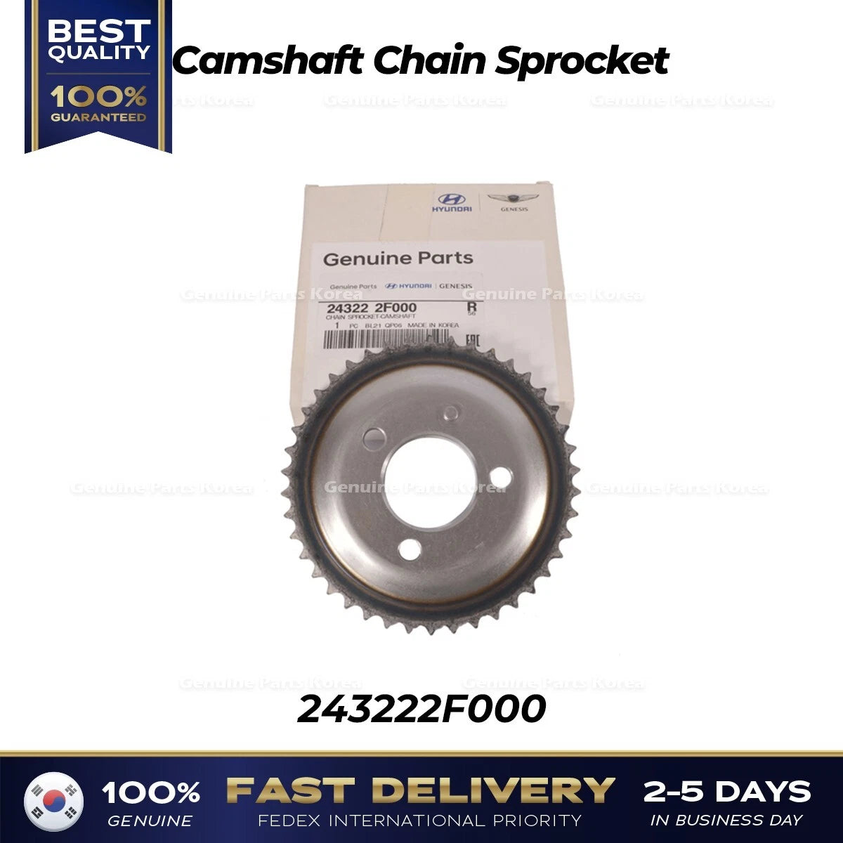 ⭐Genuine⭐ Camshaft Chain Sprocket 243222F000 for Hyundai Genesis G70 Tucson