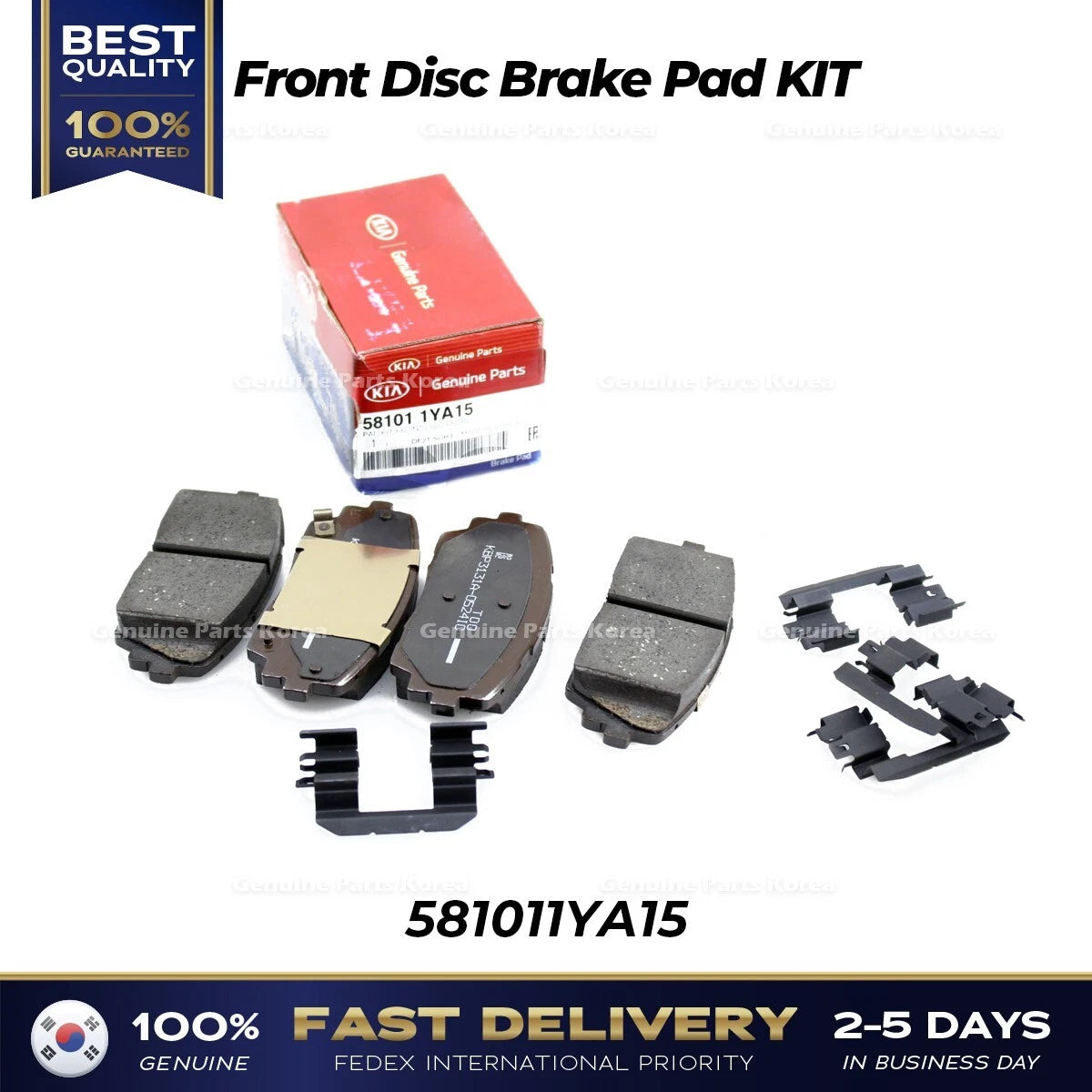 ⭐Genuine⭐ Front Disc Brake Pad KIT 581011YA15 for Kia Picanto