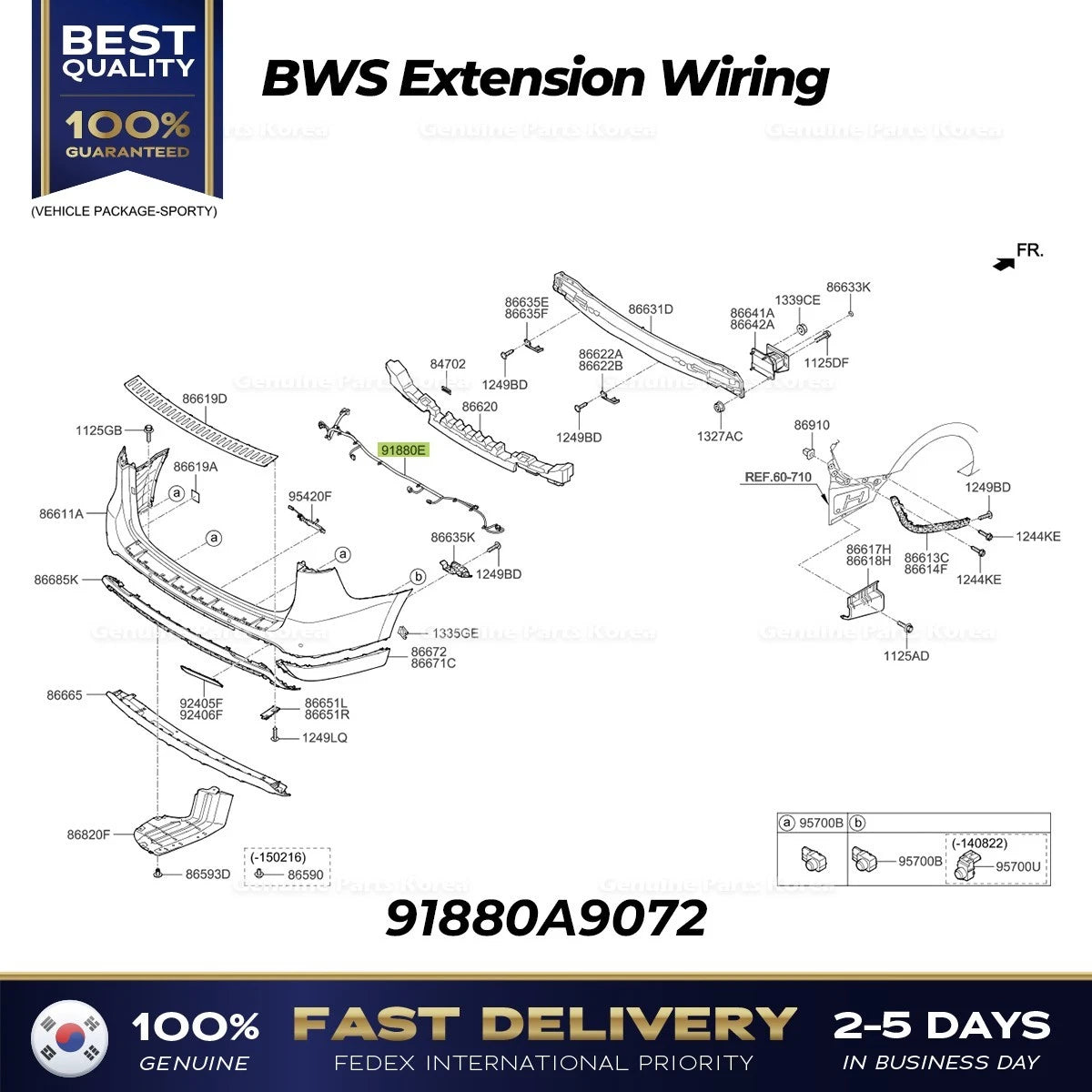 ⭐Genuine⭐ BWS Extension Wiring 91880A9072 for Kia Sedona