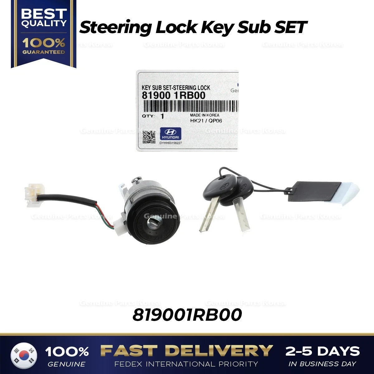 ⭐Genuine⭐ Steering Lock Key Sub SET 819001RB00 for Hyundai Accent