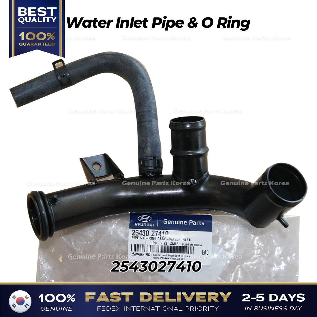 ⭐Genuine⭐ Water Inlet Pipe & O Ring 2543027410 for Hyundai Santa Fe