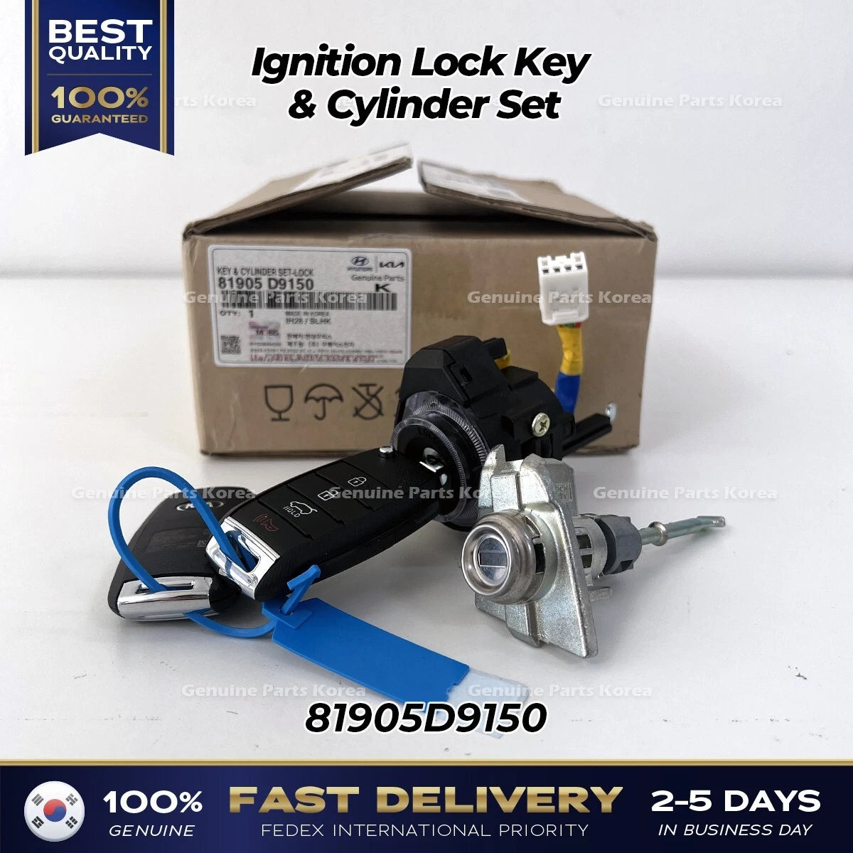 Ignition Lock Key & Cylinder Set Kia 81905D9150 for Kia Sportage 16-21