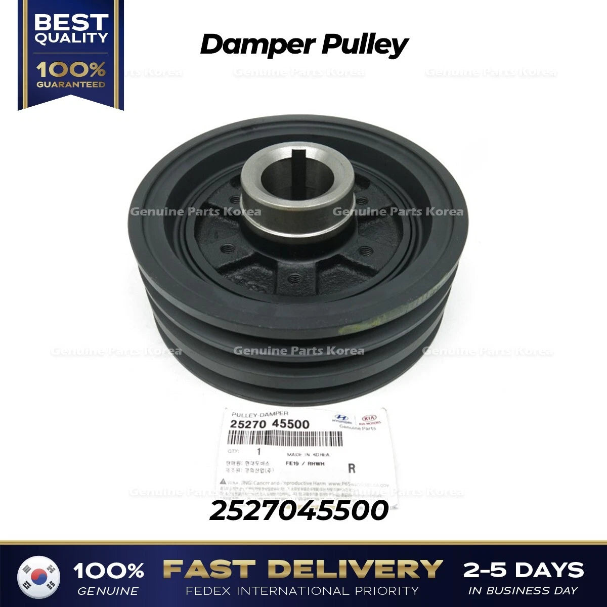 ⭐Genuine⭐ Damper Pulley 2527045500 for Hyundai County E Mighty